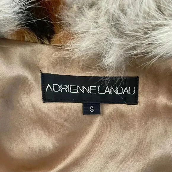 Adrienne Landau 100% Real Fox Fur Vest - Brown Tan Cream Gray - Size Small - Picture 5 of 9